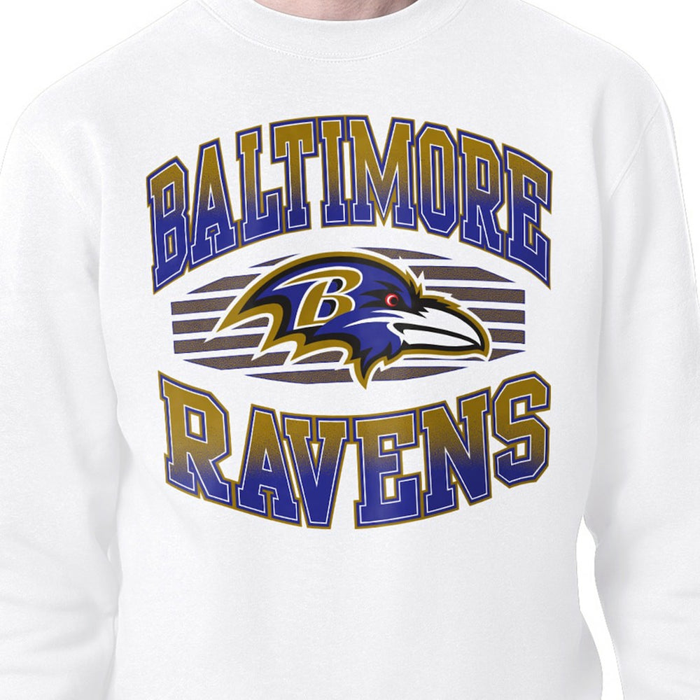 Baltimore Ravens Starter Team Grit Graphic Fleece Pullover Sweatshirt - White - NFL