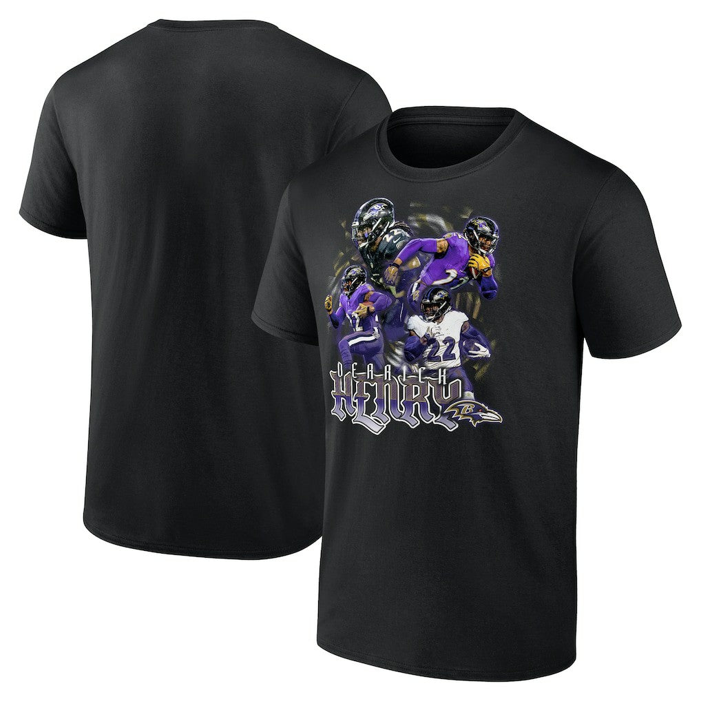 Derrick Henry Baltimore Ravens Notorious Graphic T-Shirt - Black - NFL