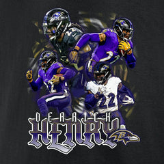 Derrick Henry Baltimore Ravens Notorious Graphic T-Shirt - Black - NFL