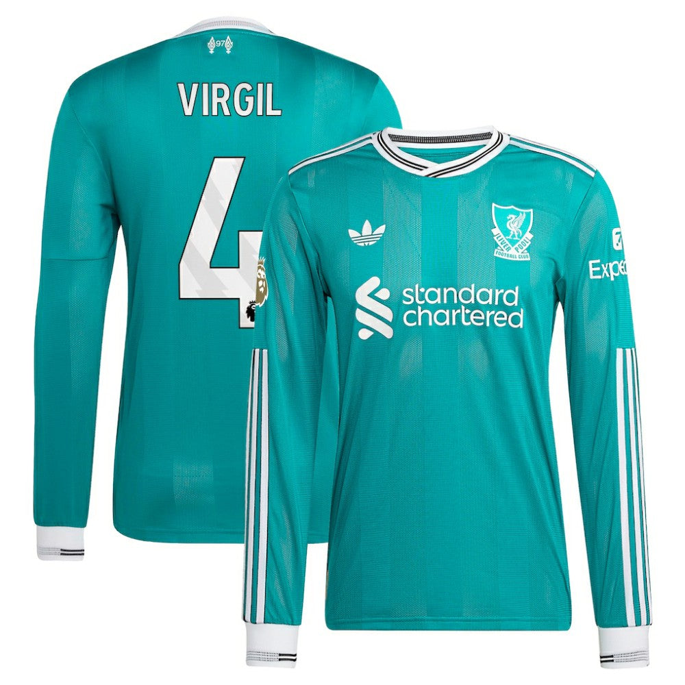 Adidas - Virgil van Dijk Liverpool 2025/26 Third Long Sleeve Player Jersey - Green