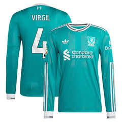 Adidas - Virgil van Dijk Liverpool 2025/26 Third Long Sleeve Player Jersey - Green