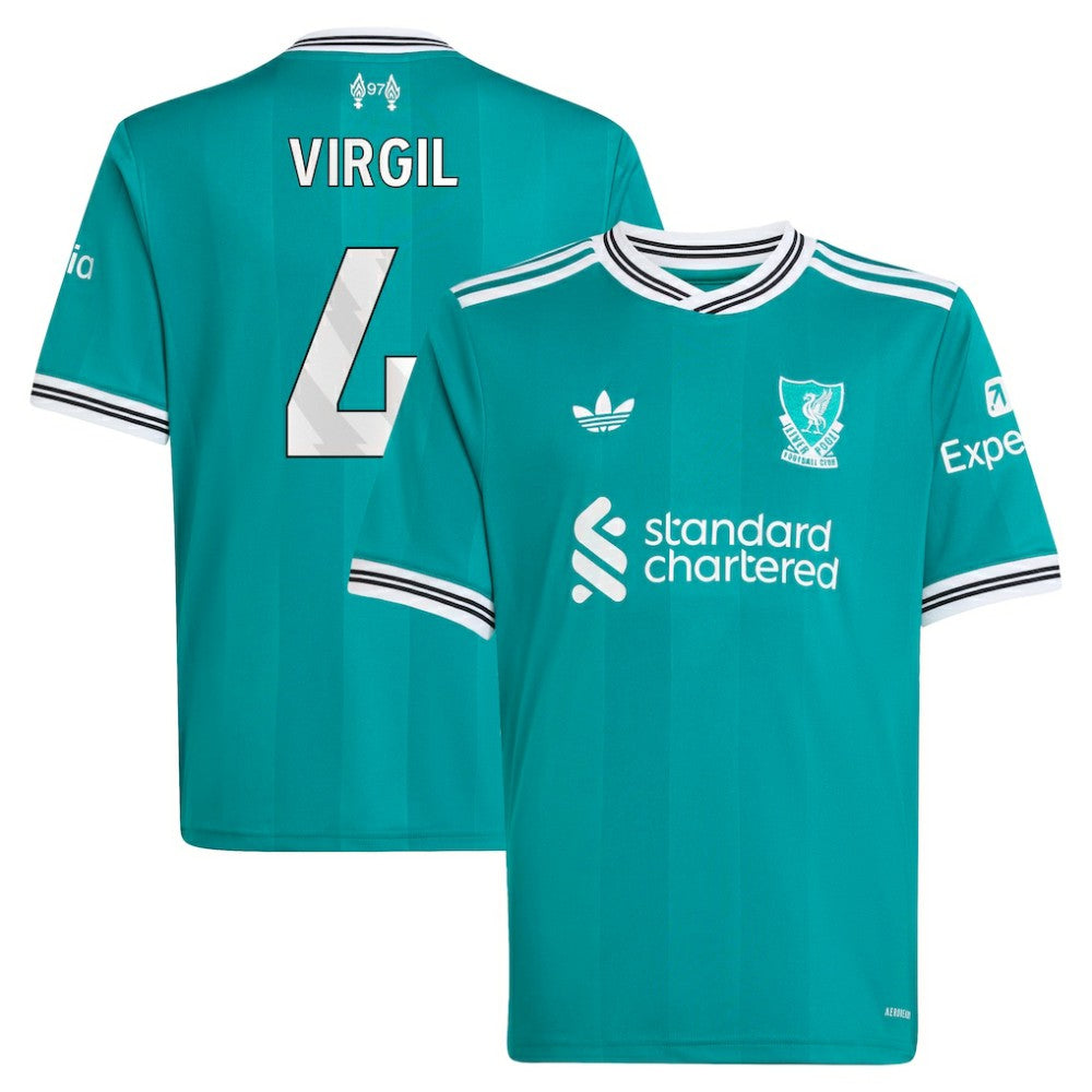 Adidas - Virgil van Dijk Liverpool Youth 2025/26 Third Replica Player Jersey - Green