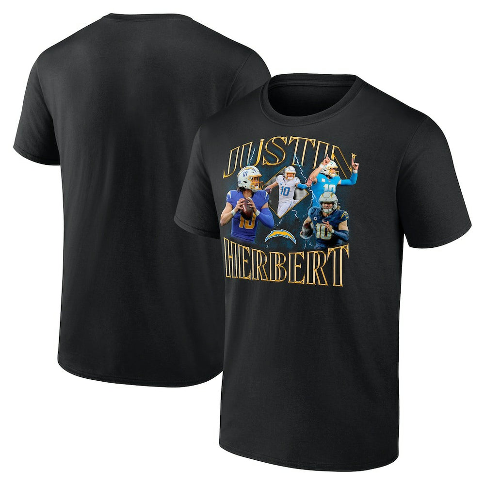 Justin Herbert Los Angeles Chargers Notorious Graphic T-Shirt - Black - NFL