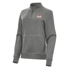 Cincinnati Bengals Antigua Women's Streak Crush Quarter-Zip Pullover - Heather Black - NFL