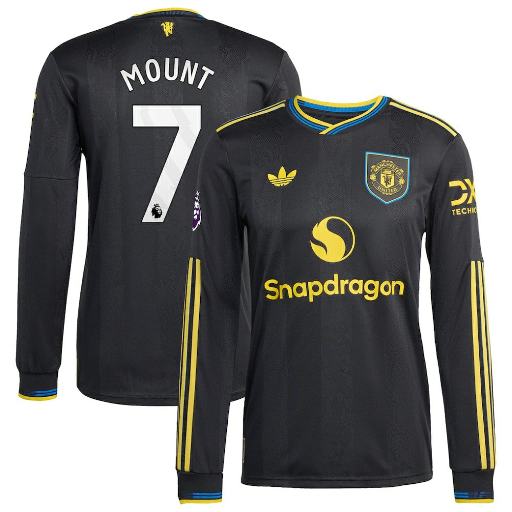 Adidas - Mason Mount Manchester United 2025/26 Third Long Sleeve Player Jersey - Black