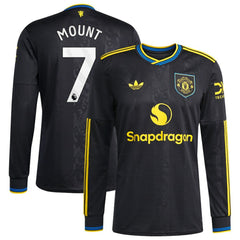Adidas - Mason Mount Manchester United 2025/26 Third Replica Long Sleeve Player Jersey - Black