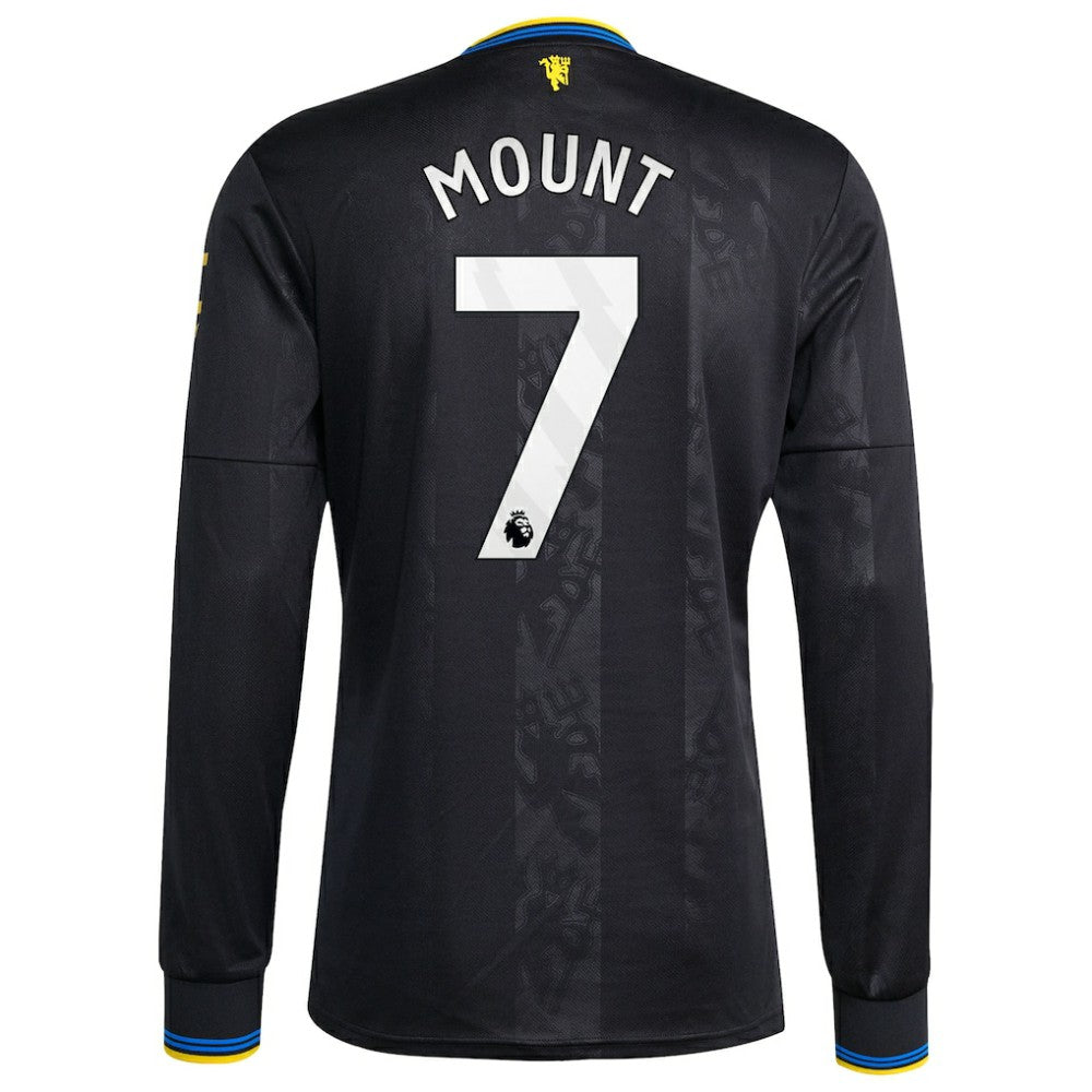 Adidas - Mason Mount Manchester United 2025/26 Third Replica Long Sleeve Player Jersey - Black