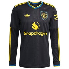 Adidas - Kobbie Mainoo Manchester United 2025/26 Third Replica Long Sleeve Player Jersey - Black