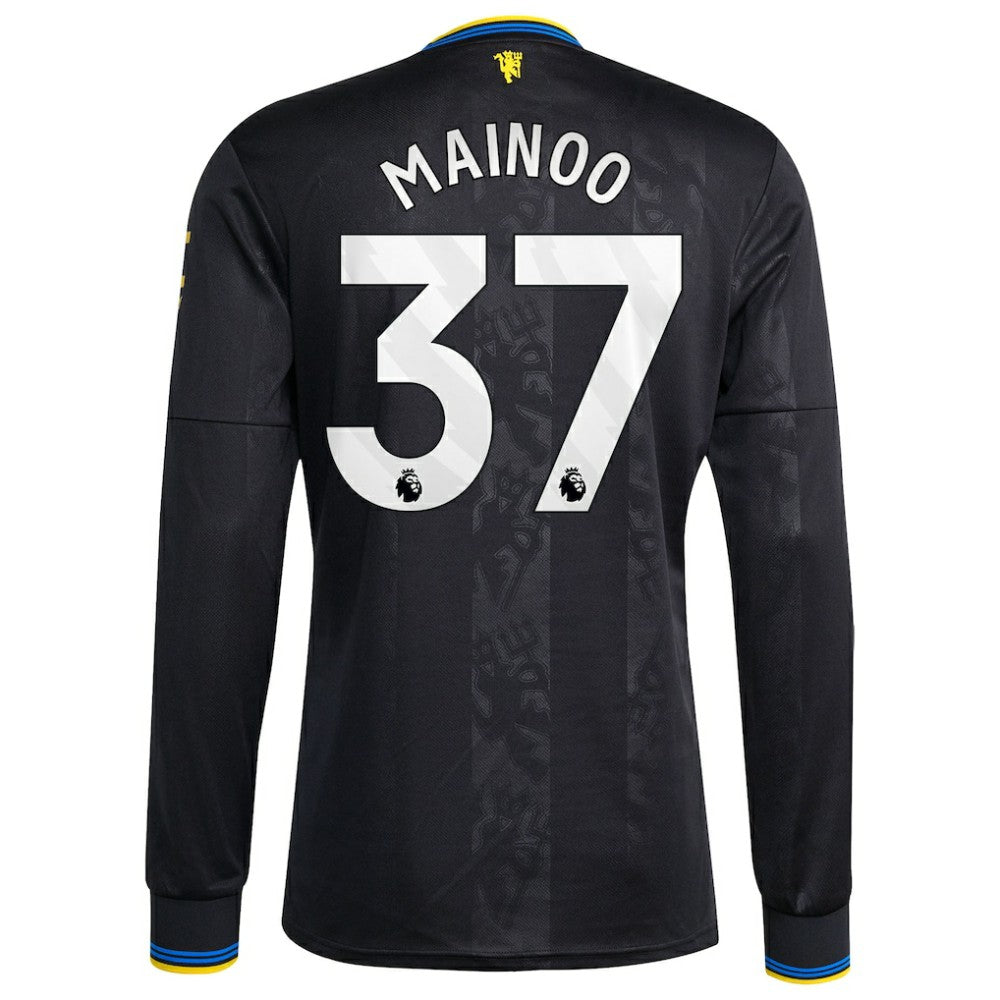Adidas - Kobbie Mainoo Manchester United 2025/26 Third Replica Long Sleeve Player Jersey - Black