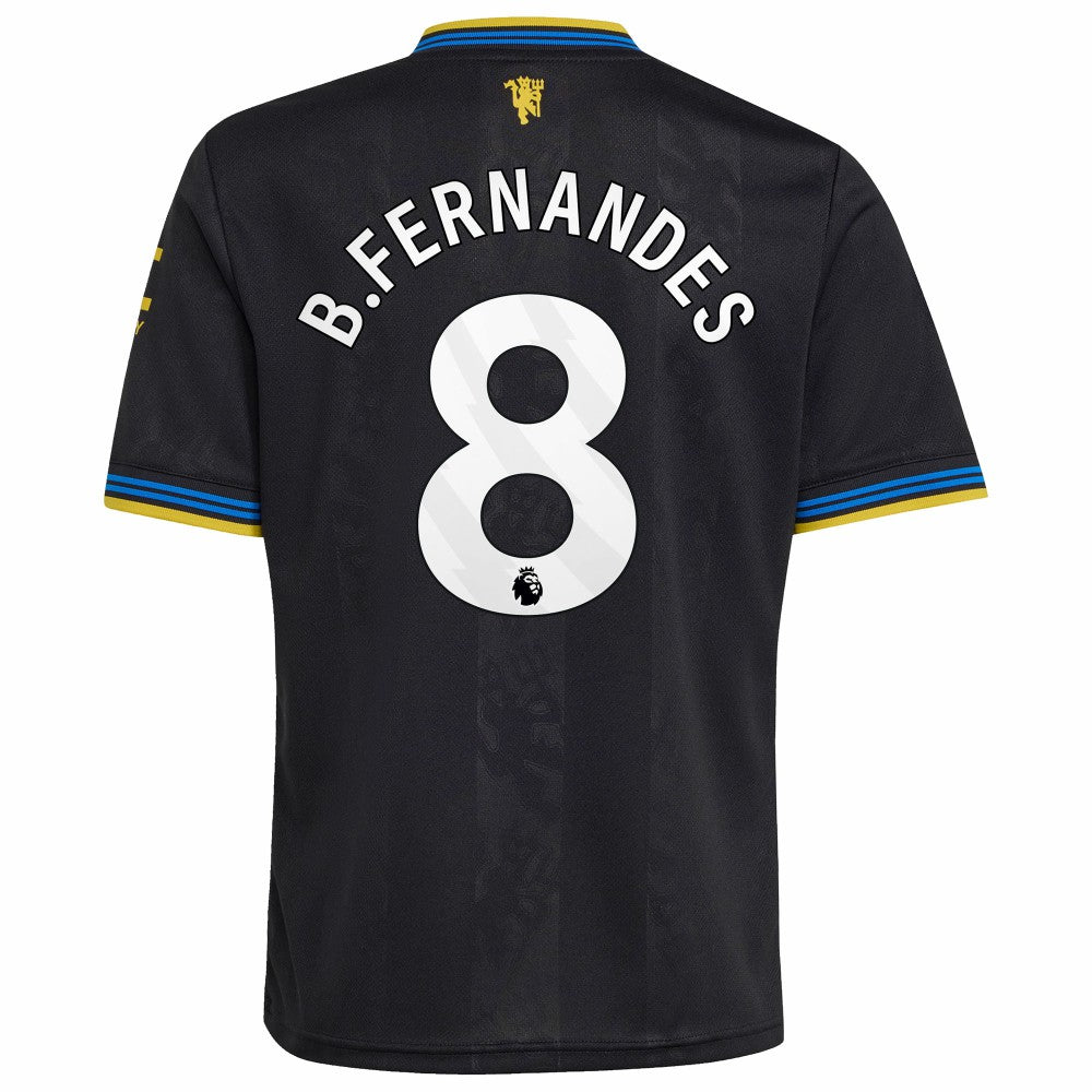 Adidas - Bruno Fernandes Manchester United Youth 2025/26 Third Replica Player Jersey - Black