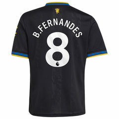 Adidas - Bruno Fernandes Manchester United Youth 2025/26 Third Replica Player Jersey - Black