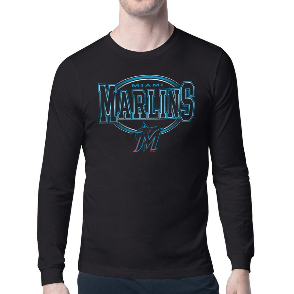 Miami Marlins Starter Team Track Graphic Long Sleeve T-Shirt Sale