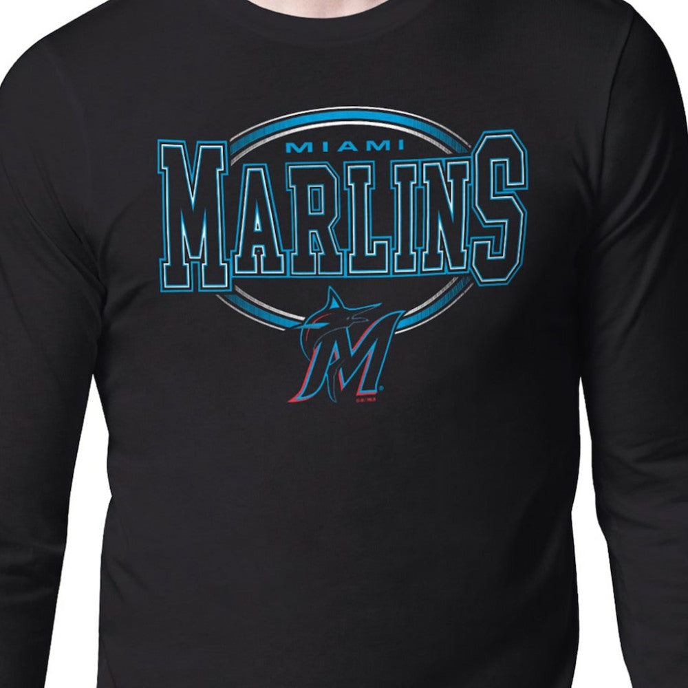Miami Marlins Starter Team Track Graphic Long Sleeve T-Shirt Sale