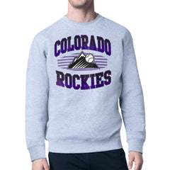 Colorado Rockies Starter Team Grit Graphic Fleece Pullover Sweatshirt Outlet
