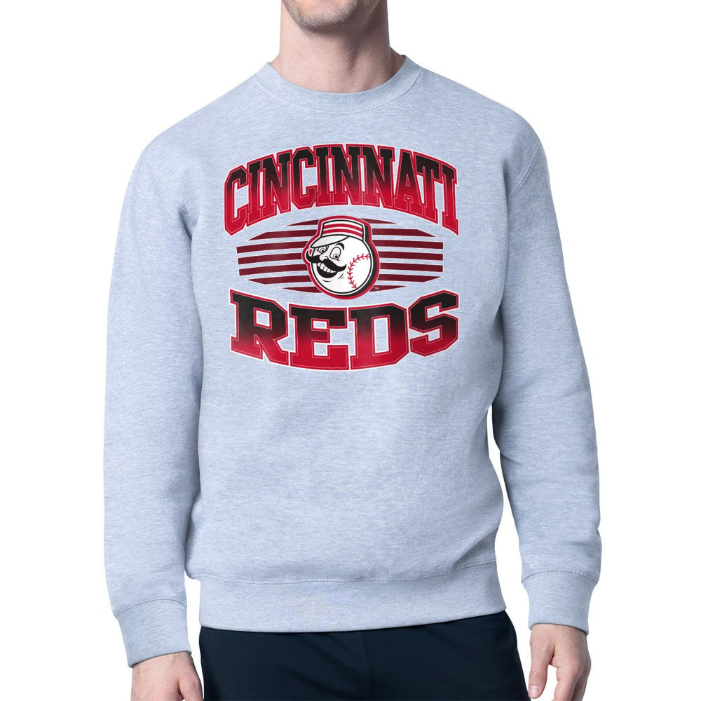 Cincinnati Reds Starter Team Grit Graphic Fleece Pullover Sweatshirt Outlet