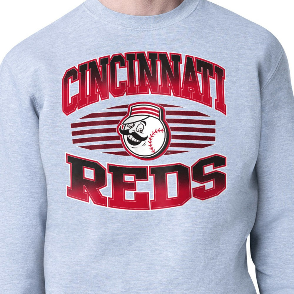 Cincinnati Reds Starter Team Grit Graphic Fleece Pullover Sweatshirt Outlet
