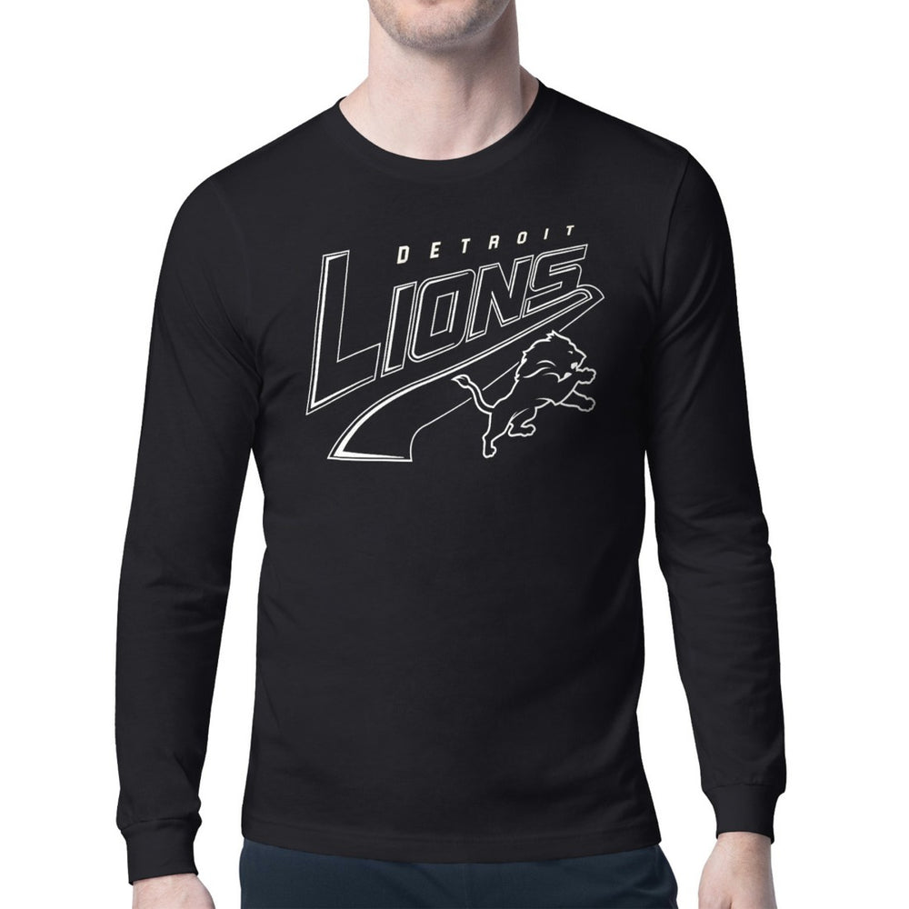 Detroit Lions Starter Modern Tailsweep Graphic Long Sleeve T-Shirt - Black - NFL