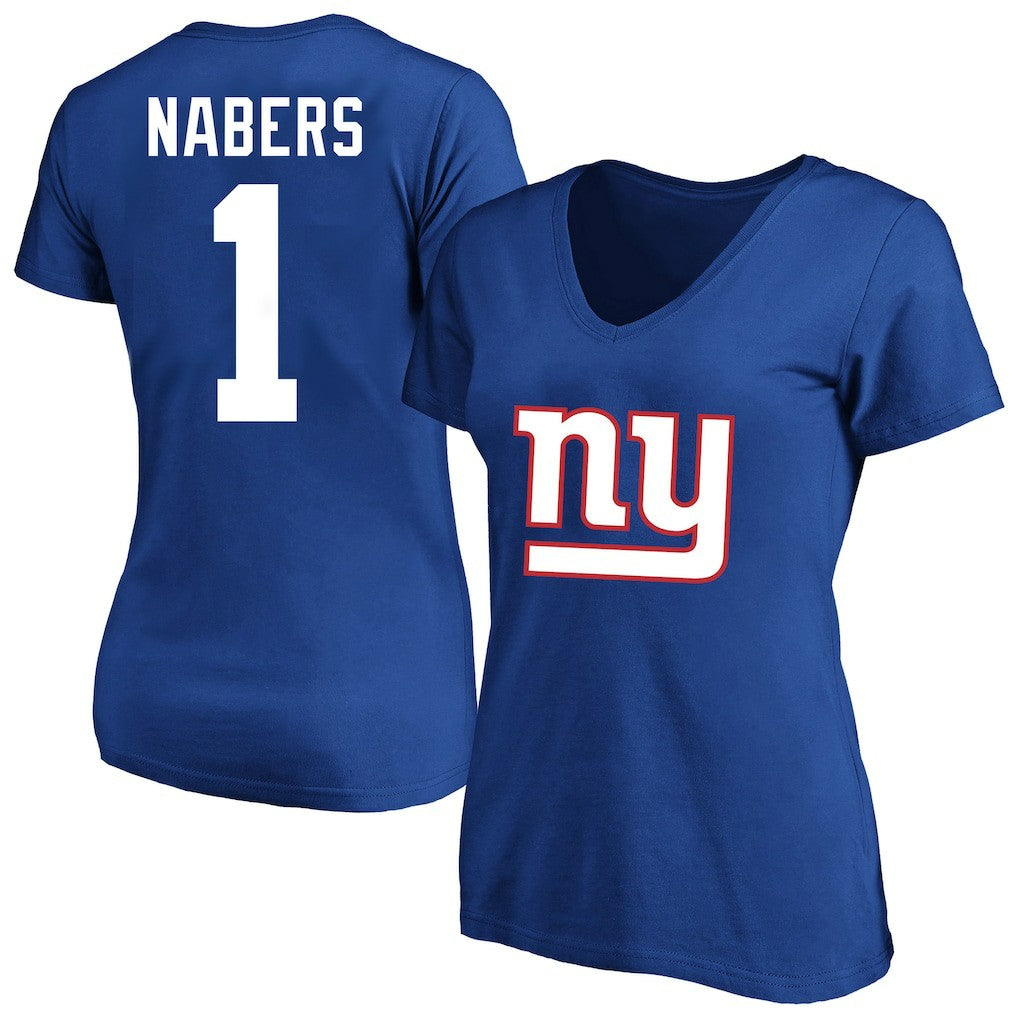 Malik Nabers New York Giants Women's Plus Size Name & Number T-Shirt - Royal - Fanatics