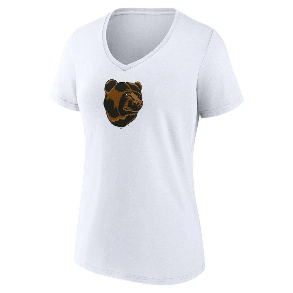 Boston Bruins Women's Primary Logo V-Neck T-Shirt - White | NHL near me