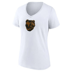 Boston Bruins Women's Primary Logo V-Neck T-Shirt - White | NHL near me