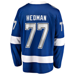 Victor Hedman Tampa Bay Lightning Fanatics Home Captain Patch Breakaway Jersey - Blue | Fanatics Lifestyle