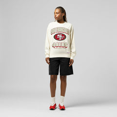 San Francisco 49ers Women's Tonal Arch Sweatshirt - Cream - Mitchell & Ness