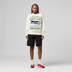 Seattle Seahawks Women's Tonal Arch Sweatshirt - Cream - Mitchell & Ness