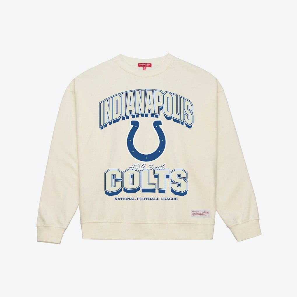 Indianapolis Colts Women's Tonal Arch Sweatshirt - Cream - Mitchell & Ness