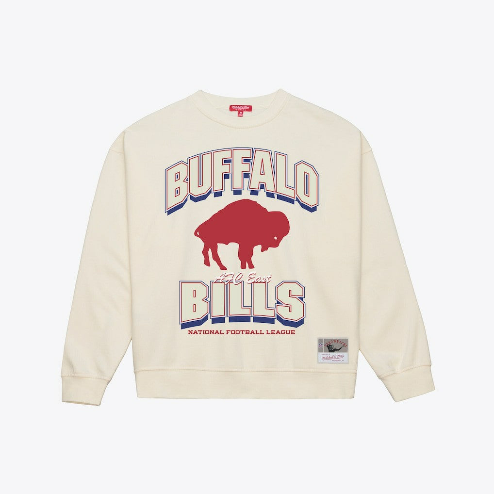 Buffalo Bills Women's Tonal Arch Sweatshirt - Cream - Mitchell & Ness