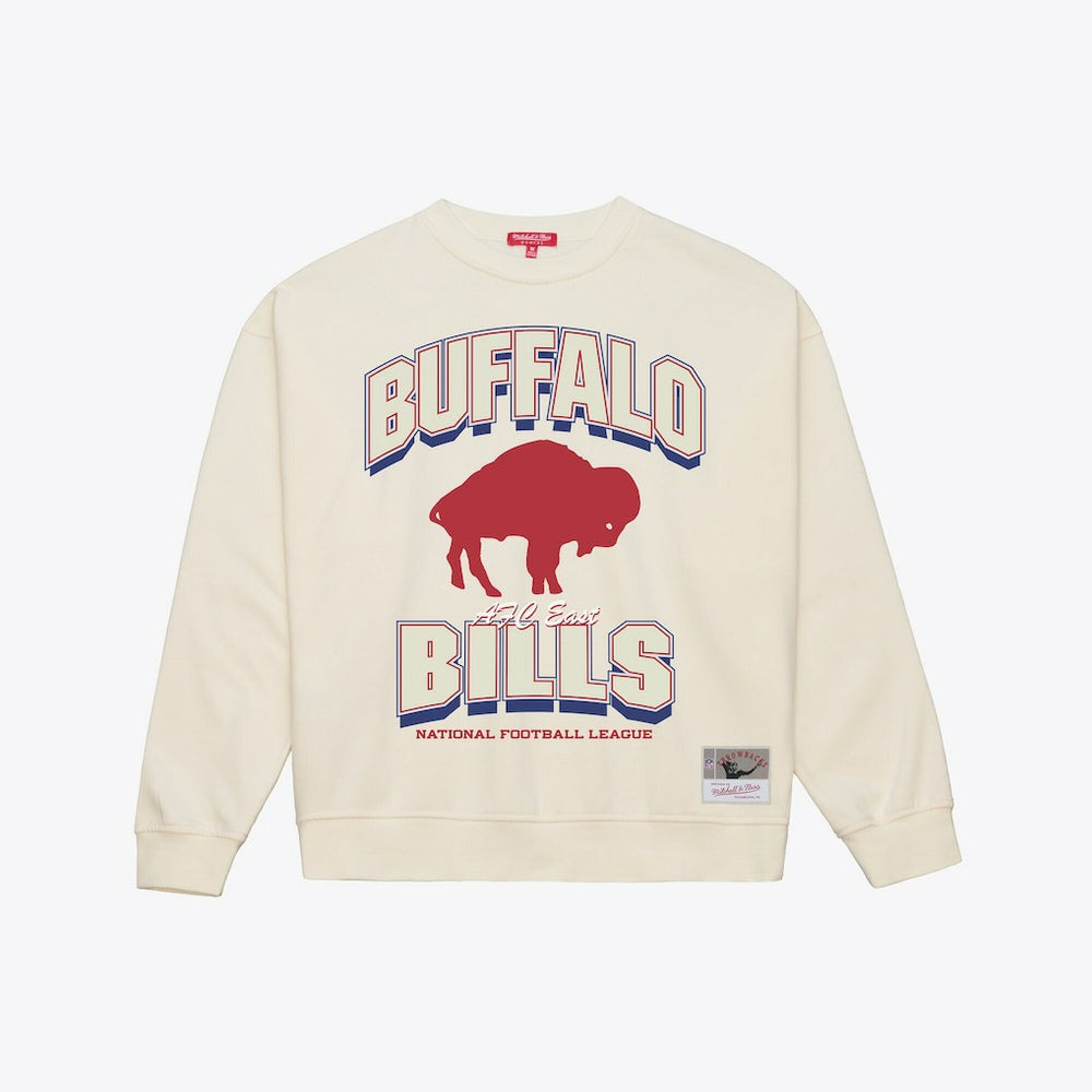 Buffalo Bills Women's Tonal Arch Sweatshirt - Cream - Mitchell & Ness