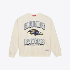 Baltimore Ravens Women's Tonal Arch Sweatshirt - Cream - Mitchell & Ness
