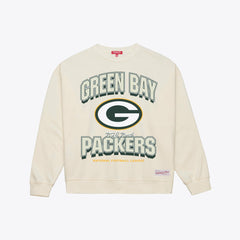 Green Bay Packers Women's Tonal Arch Sweatshirt - Cream - Mitchell & Ness