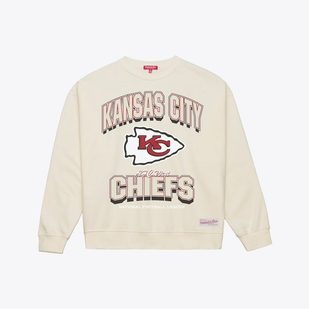 Kansas City Chiefs Women's Tonal Arch Sweatshirt - Cream - Mitchell & Ness
