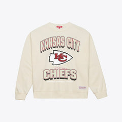 Kansas City Chiefs Women's Tonal Arch Sweatshirt - Cream - Mitchell & Ness