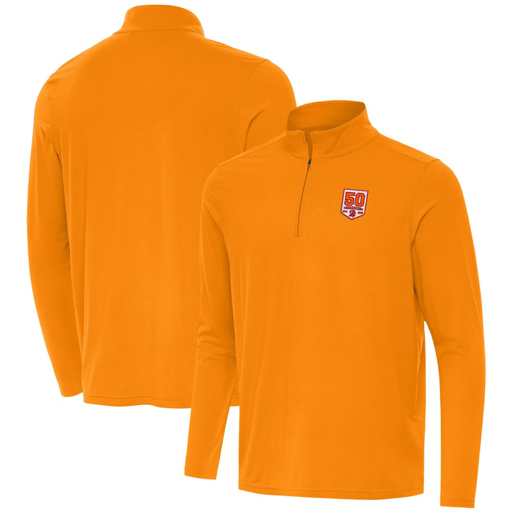Tampa Bay Buccaneers Antigua 50th Season Intent Quarter-Zip Sweatshirt - Orange - NFL