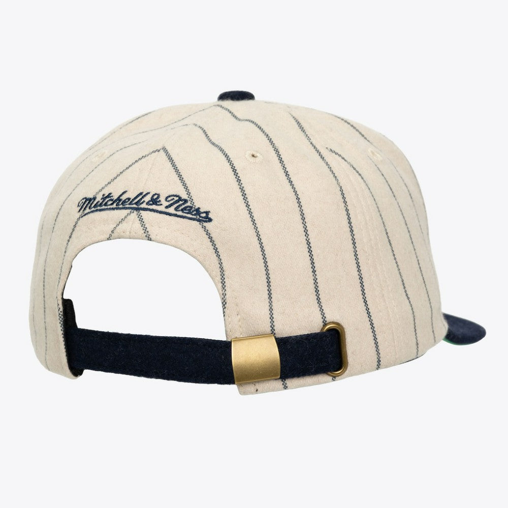 Chicago Cubs Mitchell & Ness Unisex Vintage Ground Melton Wool Pinstripe Adjustable Hat Sale
