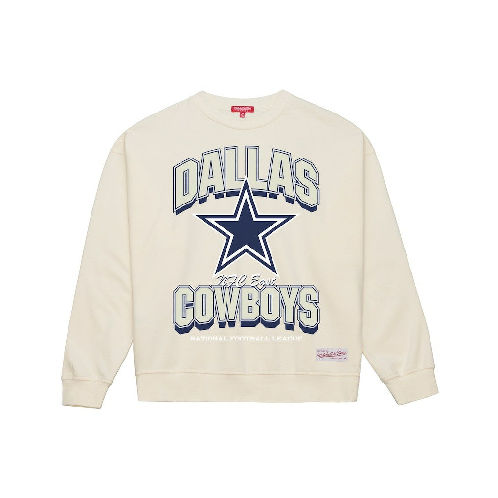 Dallas Cowboys Women's Tonal Arch Sweatshirt - Cream - Mitchell & Ness