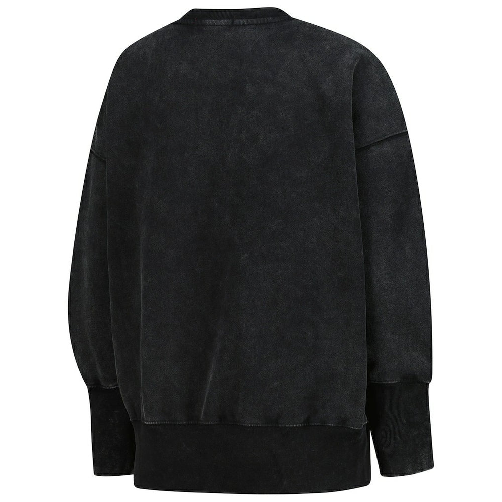 Dallas Cowboys Women's Delineate Mineral Wash Crewneck Sweatshirt - Black - Mitchell & Ness