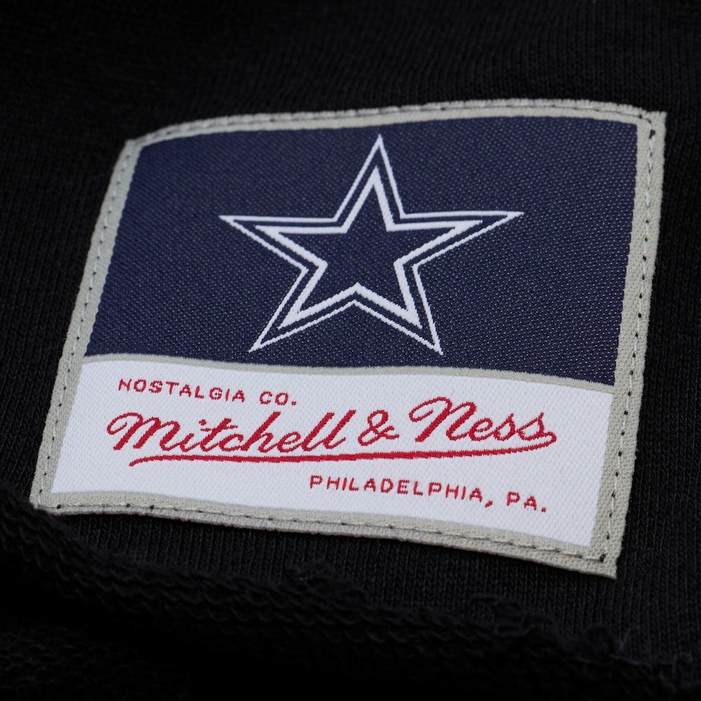 Dallas Cowboys Women's Cropped Long Sleeve Rugby Polo - Black - Mitchell & Ness