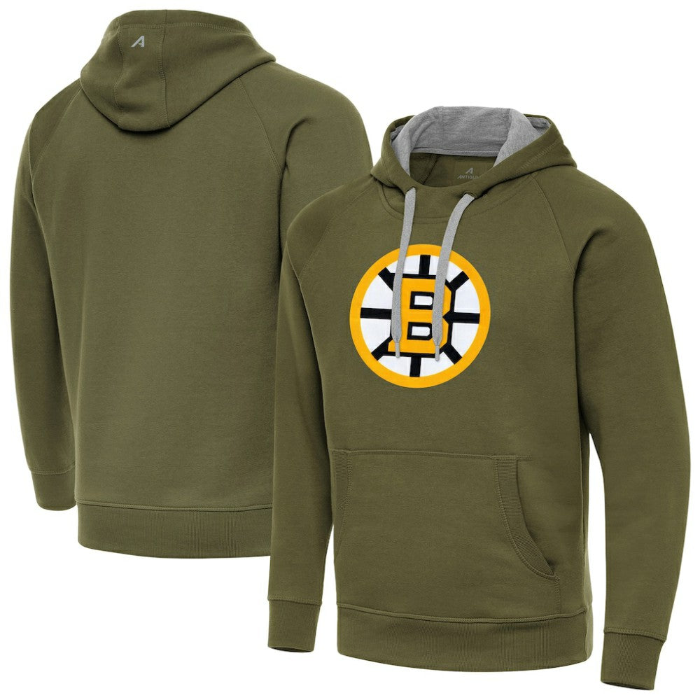 Boston Bruins Antigua Victory Pullover Hoodie - Olive | NHL discount