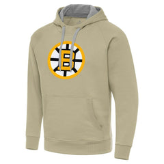 Boston Bruins Antigua Victory Pullover Hoodie - Khaki | NHL near me