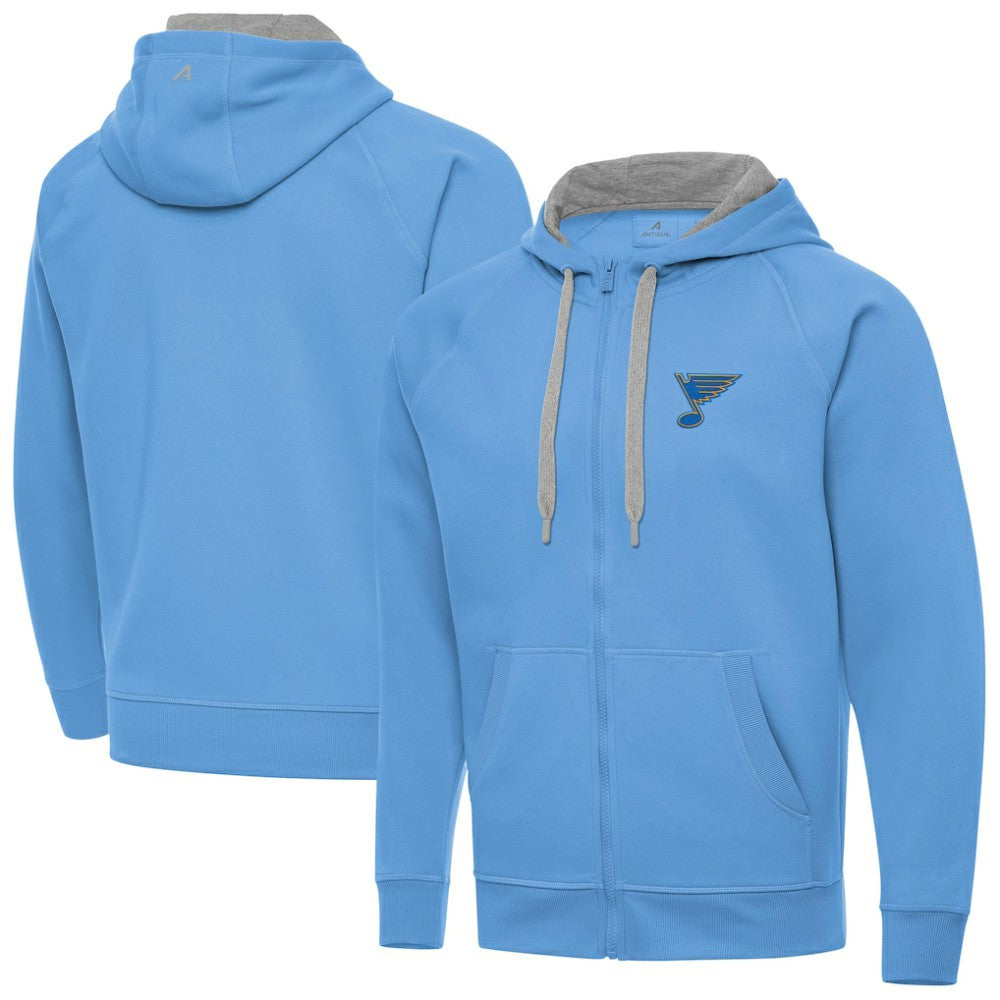 St. Louis Blues Antigua Victory Full-Zip Hoodie - Blue | NHL Lifestyle