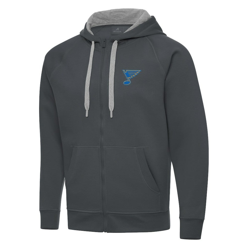 St. Louis Blues Antigua Victory Full-Zip Hoodie - Charcoal | NHL online