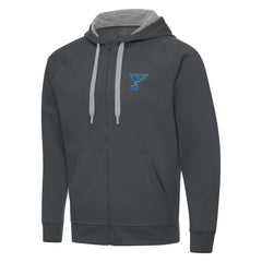 St. Louis Blues Antigua Victory Full-Zip Hoodie - Charcoal | NHL online