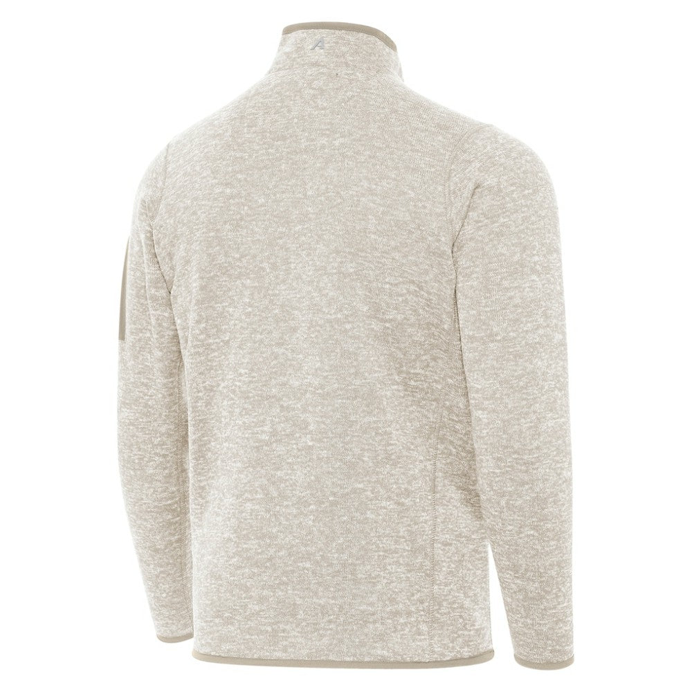 St. Louis Blues Antigua Fortune Quarter-Zip Pullover Jacket - Oatmeal | NHL Lifestyle