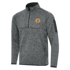 Boston Bruins Antigua Fortune Quarter-Zip Pullover Jacket - Heather Black | NHL online