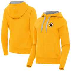 Boston Bruins Antigua Women's Victory Full-Zip Hoodie - Gold | NHL discount