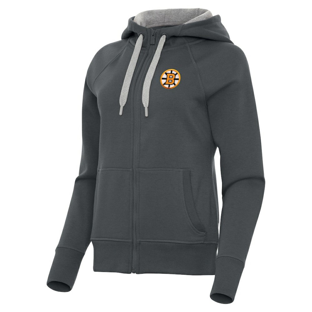 Boston Bruins Antigua Women's Victory Full-Zip Hoodie - Charcoal | NHL online