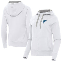 St. Louis Blues Antigua Women's Victory Full-Zip Hoodie - White | NHL on sale