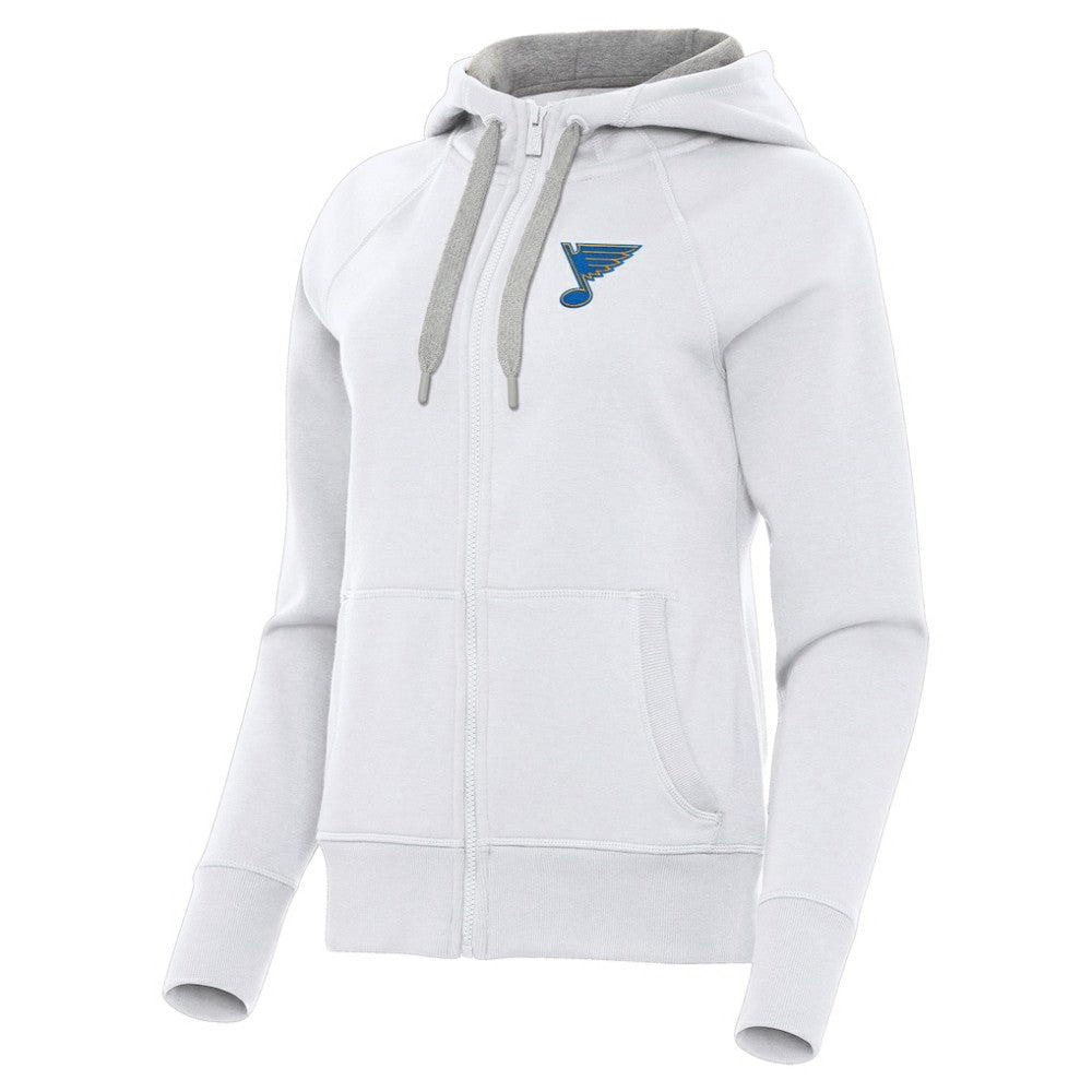 St. Louis Blues Antigua Women's Victory Full-Zip Hoodie - White | NHL on sale